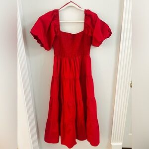 Red Entro midi dress, size M